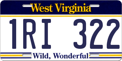 WV license plate 1RI322