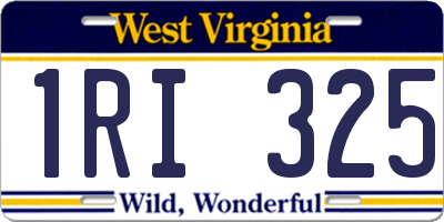 WV license plate 1RI325