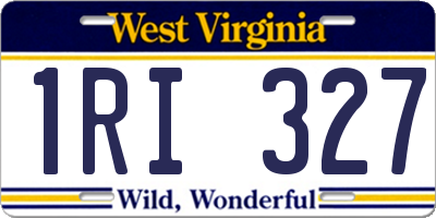 WV license plate 1RI327