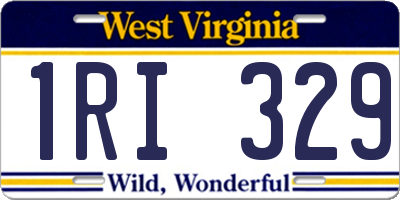 WV license plate 1RI329