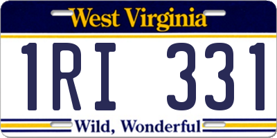 WV license plate 1RI331