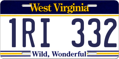 WV license plate 1RI332
