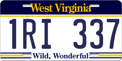 WV license plate 1RI337