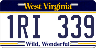 WV license plate 1RI339