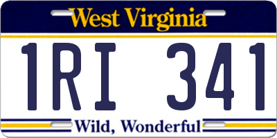 WV license plate 1RI341