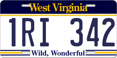 WV license plate 1RI342
