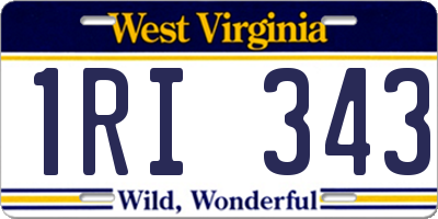 WV license plate 1RI343
