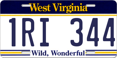 WV license plate 1RI344
