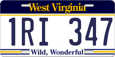 WV license plate 1RI347