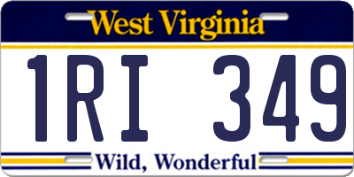 WV license plate 1RI349
