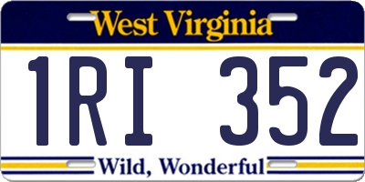WV license plate 1RI352