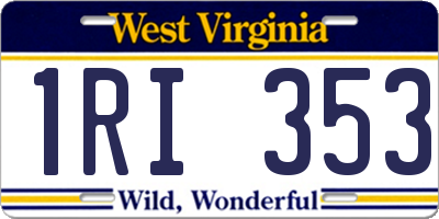WV license plate 1RI353