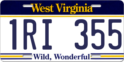 WV license plate 1RI355