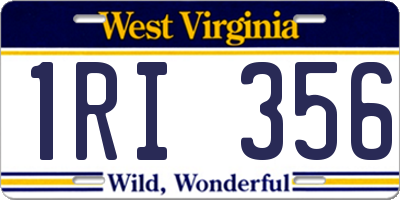 WV license plate 1RI356