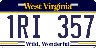 WV license plate 1RI357