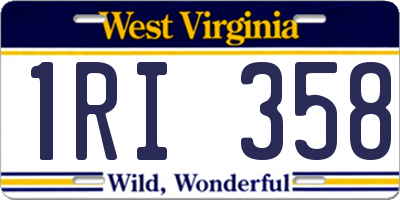WV license plate 1RI358