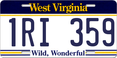 WV license plate 1RI359