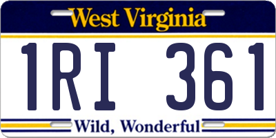 WV license plate 1RI361