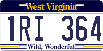 WV license plate 1RI364