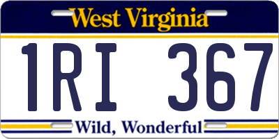 WV license plate 1RI367
