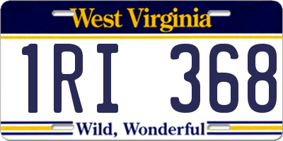 WV license plate 1RI368