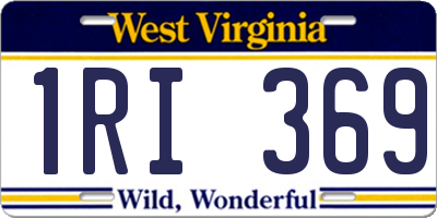 WV license plate 1RI369