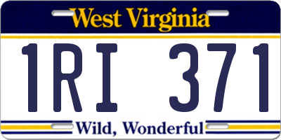 WV license plate 1RI371
