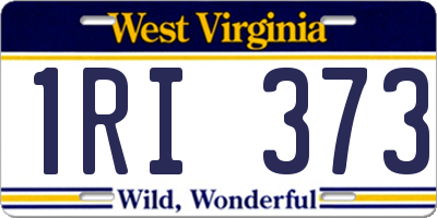 WV license plate 1RI373