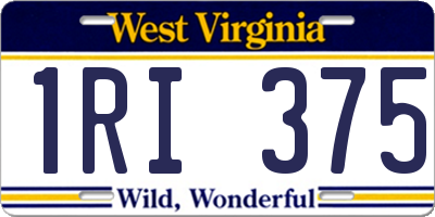 WV license plate 1RI375