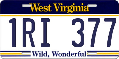 WV license plate 1RI377