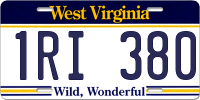 WV license plate 1RI380