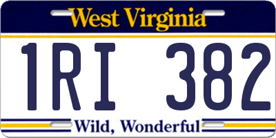 WV license plate 1RI382