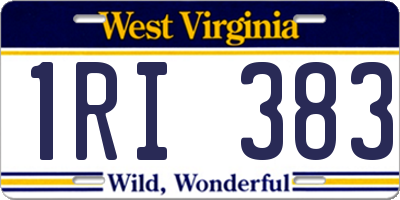WV license plate 1RI383