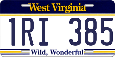 WV license plate 1RI385