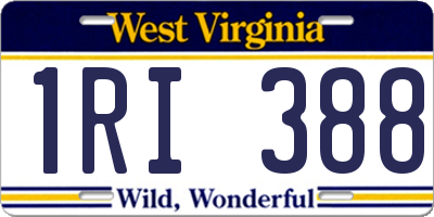 WV license plate 1RI388