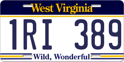 WV license plate 1RI389