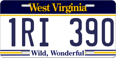 WV license plate 1RI390