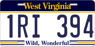 WV license plate 1RI394