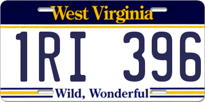 WV license plate 1RI396