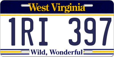 WV license plate 1RI397