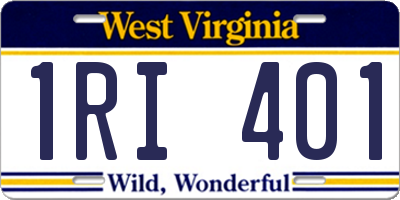 WV license plate 1RI401