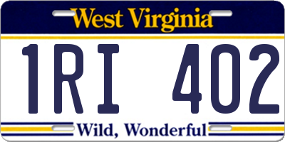 WV license plate 1RI402