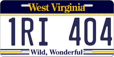 WV license plate 1RI404
