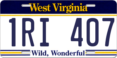 WV license plate 1RI407