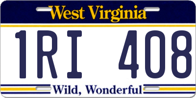 WV license plate 1RI408