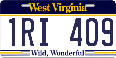 WV license plate 1RI409
