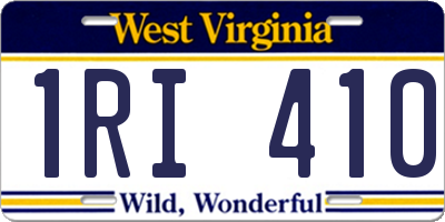 WV license plate 1RI410