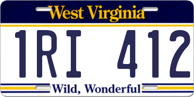 WV license plate 1RI412