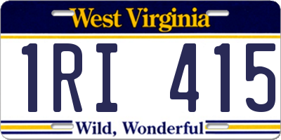 WV license plate 1RI415