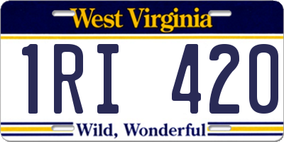 WV license plate 1RI420